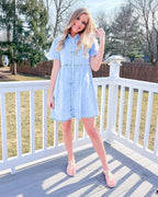 Vilma Abito Donna Denim – Babydoll, Bottoni, Maniche Corte, A-Line Estivo