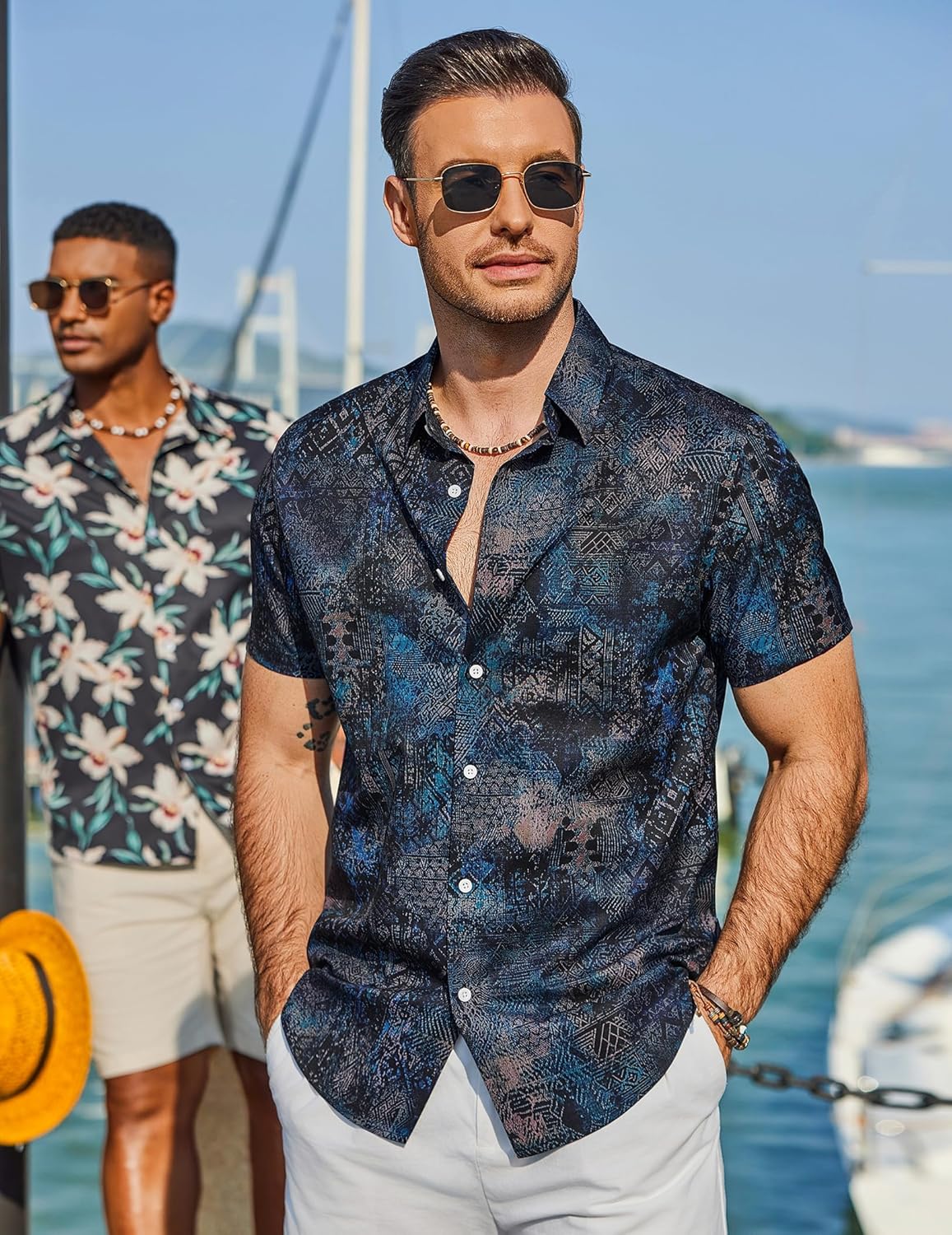 Camisa hawaiana para hombre Mateo – Camisa tropical de verano de manga corta