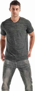 Matteo T-Shirt Uomo con Scollo a V – Maglietta Elasticizzata Casual in Cotone