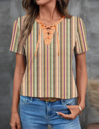 Giorgia Maglia Donna – Scollo V Incrociato, Maniche Corte, Casual Elegante Estiva