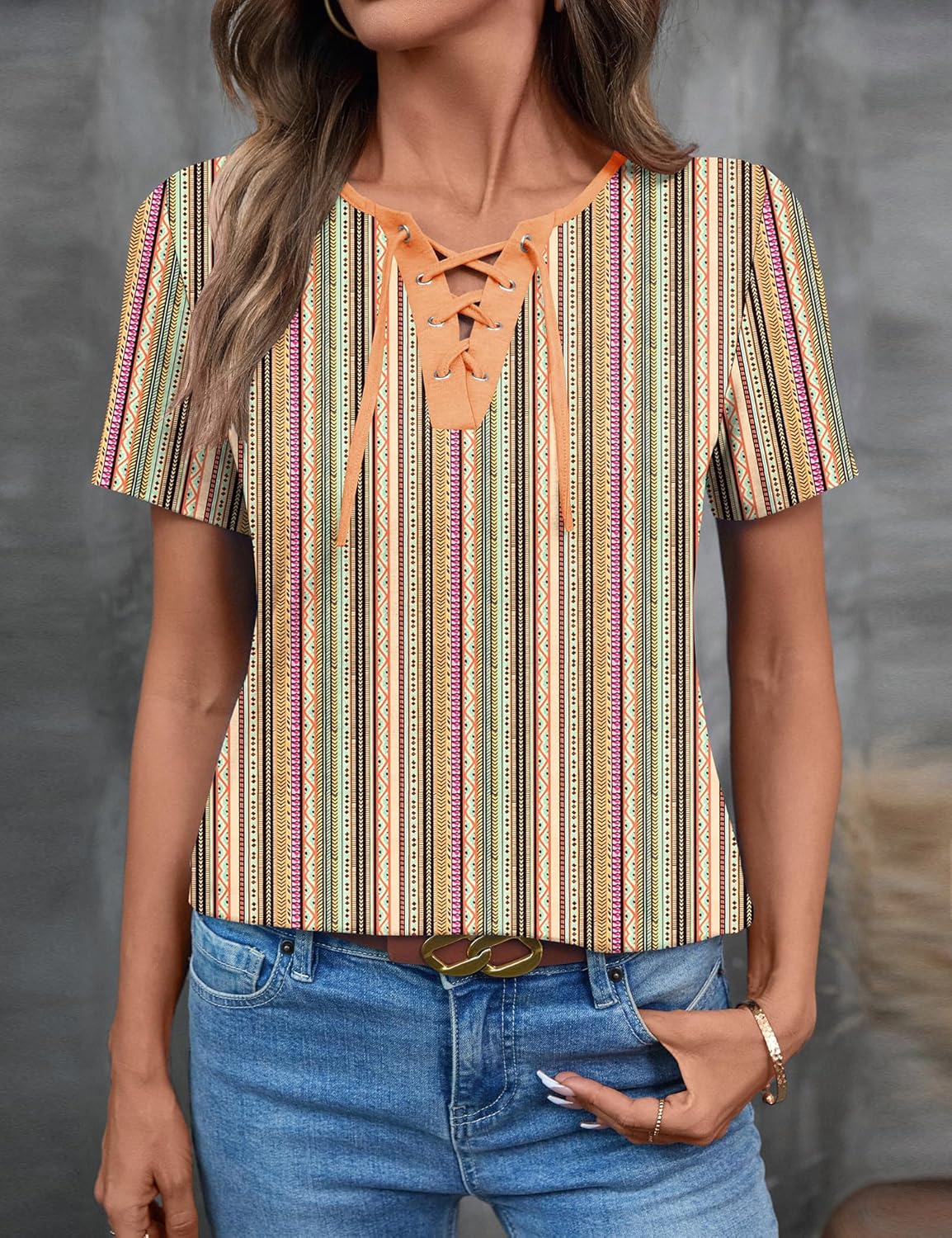 Giorgia Maglia Donna – Scollo V Incrociato, Maniche Corte, Casual Elegante Estiva