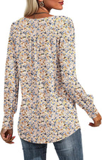 Chiara Blusa Donna – Tunica Plissettata, Maniche Lunghe Puff, Casual Elegante