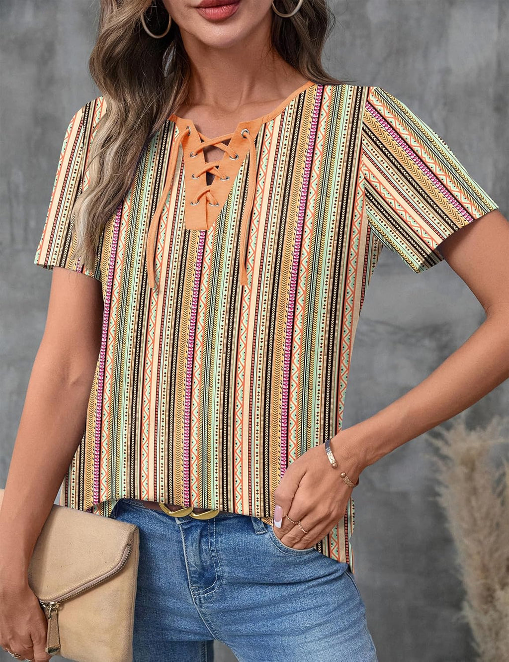 Giorgia Maglia Donna – Scollo V Incrociato, Maniche Corte, Casual Elegante Estiva