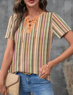 Giorgia Maglia Donna – Scollo V Incrociato, Maniche Corte, Casual Elegante Estiva