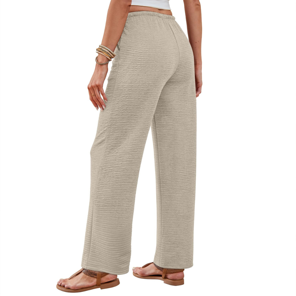 Celeste Pantalon Palazzo Femme – Modèle Jambe Large avec Cordon de Serrage et Poches Profondes