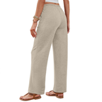 Celeste Pantalon Palazzo Femme – Modèle Jambe Large avec Cordon de Serrage et Poches Profondes