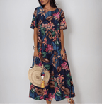 Graceful Bloom Abito Donna Floreale – Vestito A-Line Estivo Elegante Casual Chic