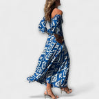 Mar Abito Donna Off-Shoulder Floreale – Vestito Elegante Fluido Tessuto Riciclato