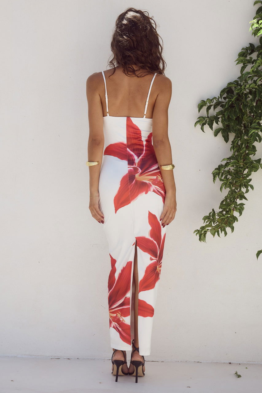 Amber Robe Femme Florale Ajustée – Robe Élégante Slim, Imprimé Chic Polyvalent