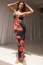 Amber Robe Femme Florale Ajustée – Robe Élégante Slim, Imprimé Chic Polyvalent