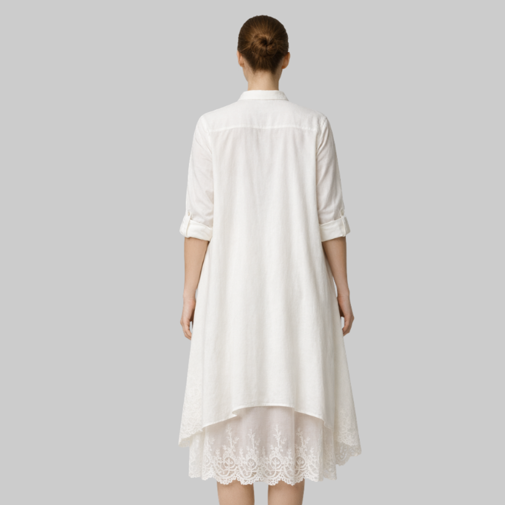 Aurora Vestido Maxi Boho Mujer – Vestido de 2 Piezas con Camisa Oversize Elegante de Verano