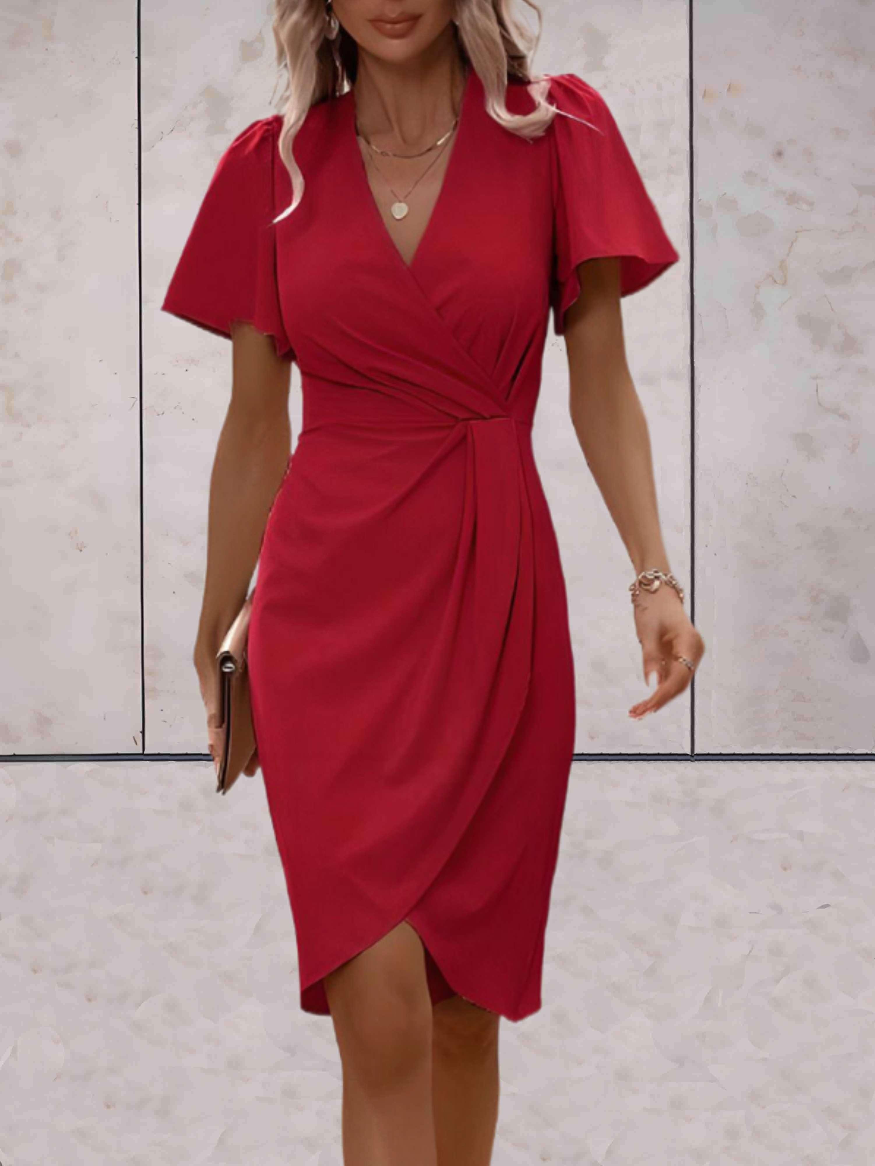Brynlee Vestito Donna Incrociato – Scollatura a V Elegante & Stile Versatile