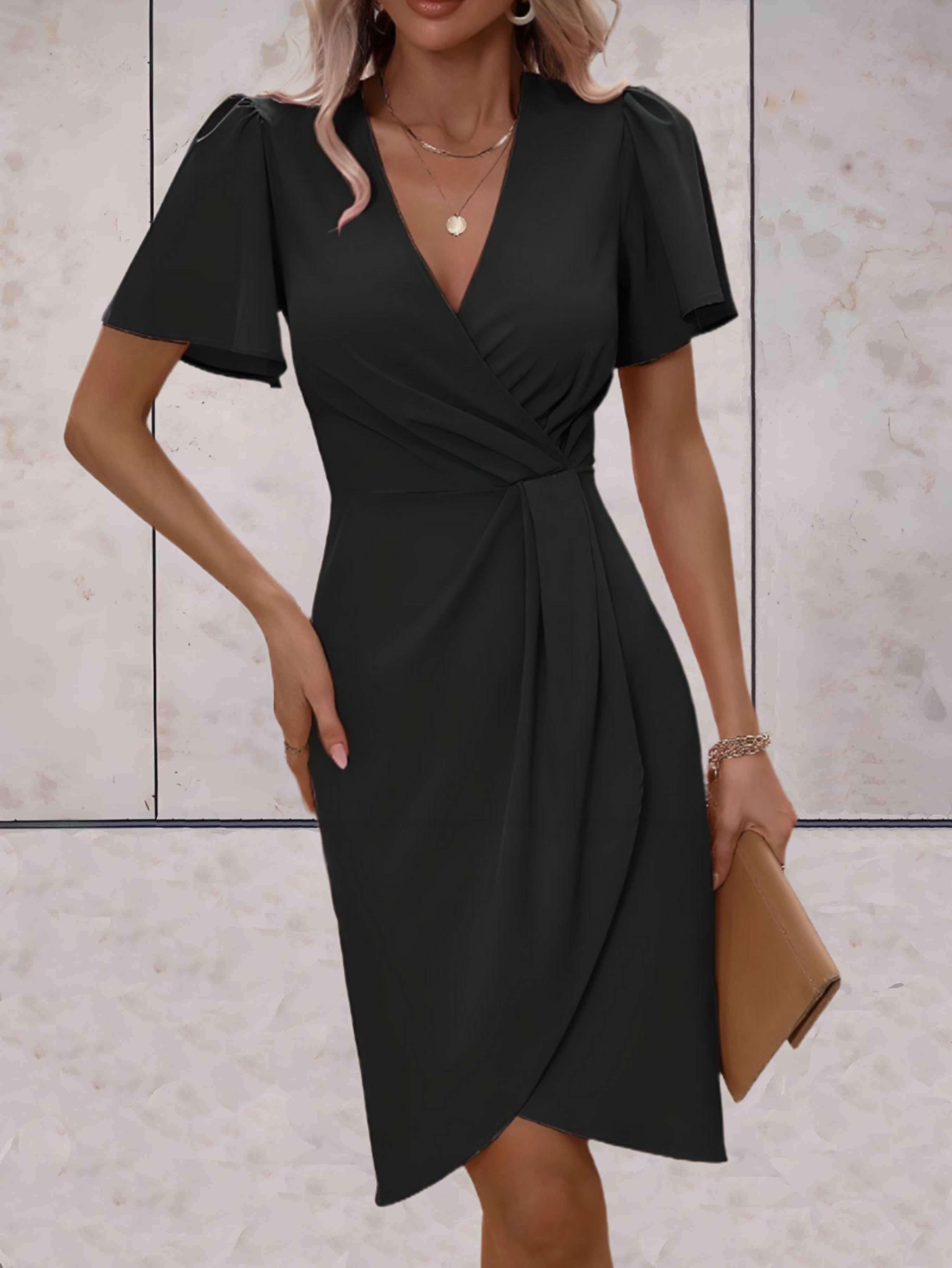 Brynlee Vestito Donna Incrociato – Scollatura a V Elegante & Stile Versatile