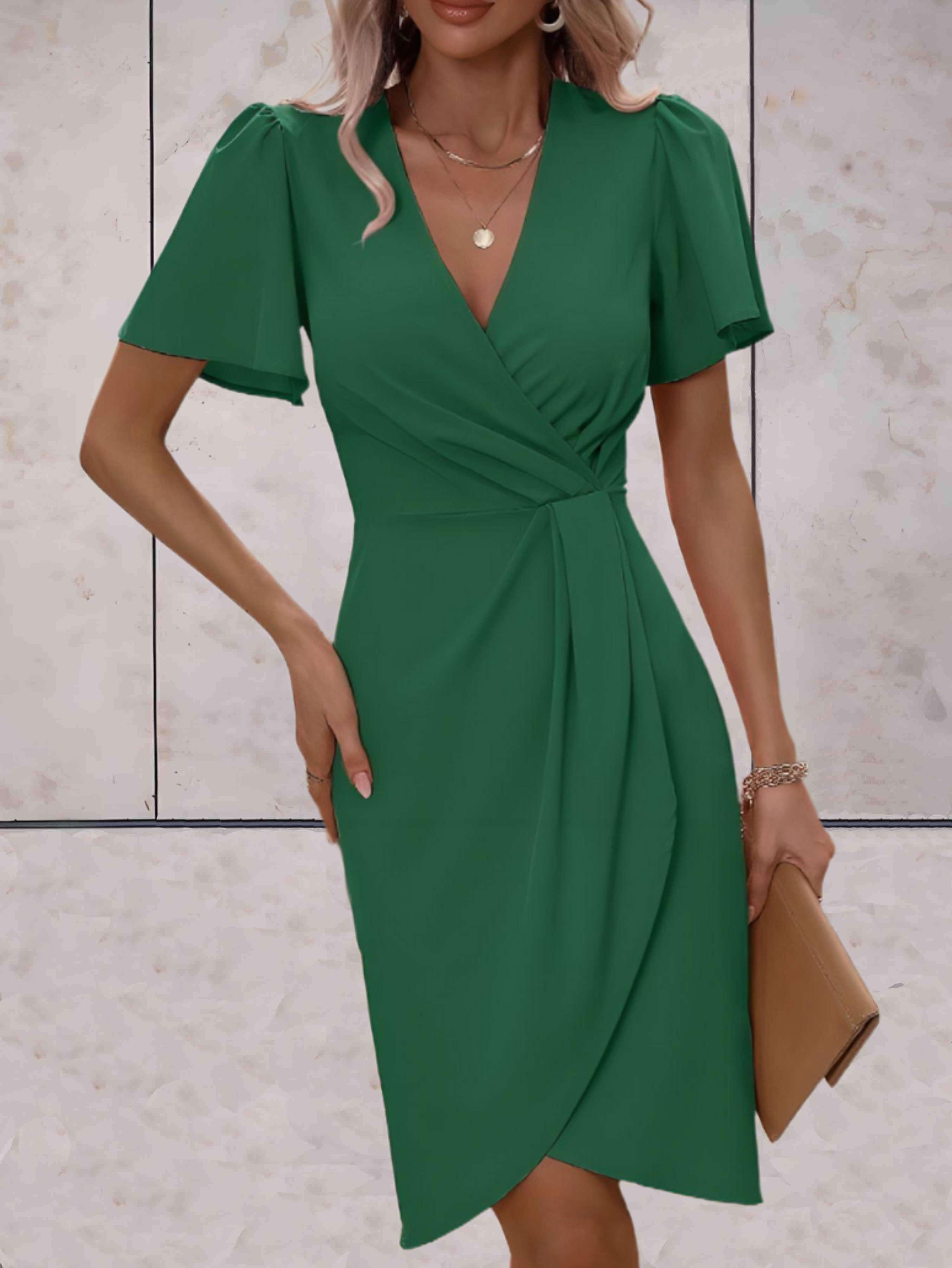 Brynlee Vestito Donna Incrociato – Scollatura a V Elegante & Stile Versatile