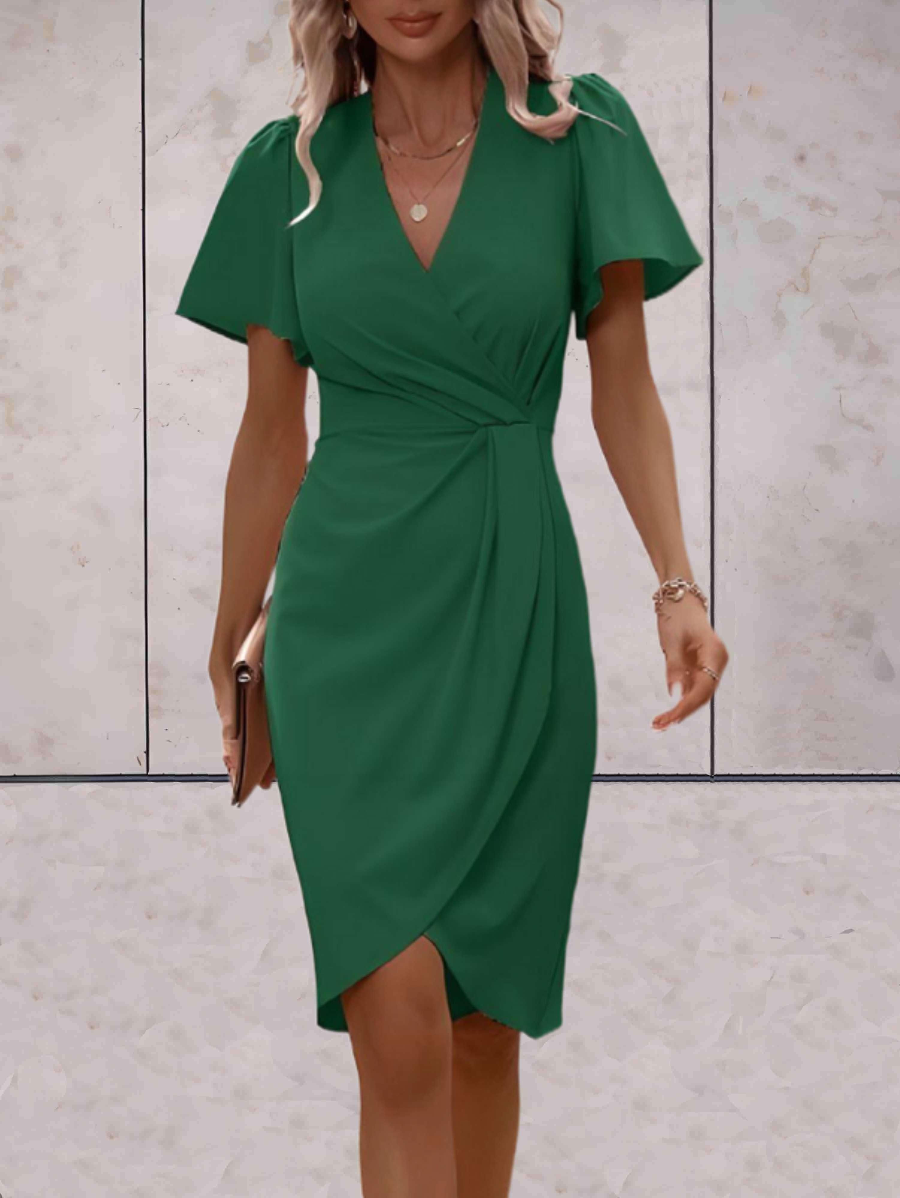 Brynlee Vestito Donna Incrociato – Scollatura a V Elegante & Stile Versatile