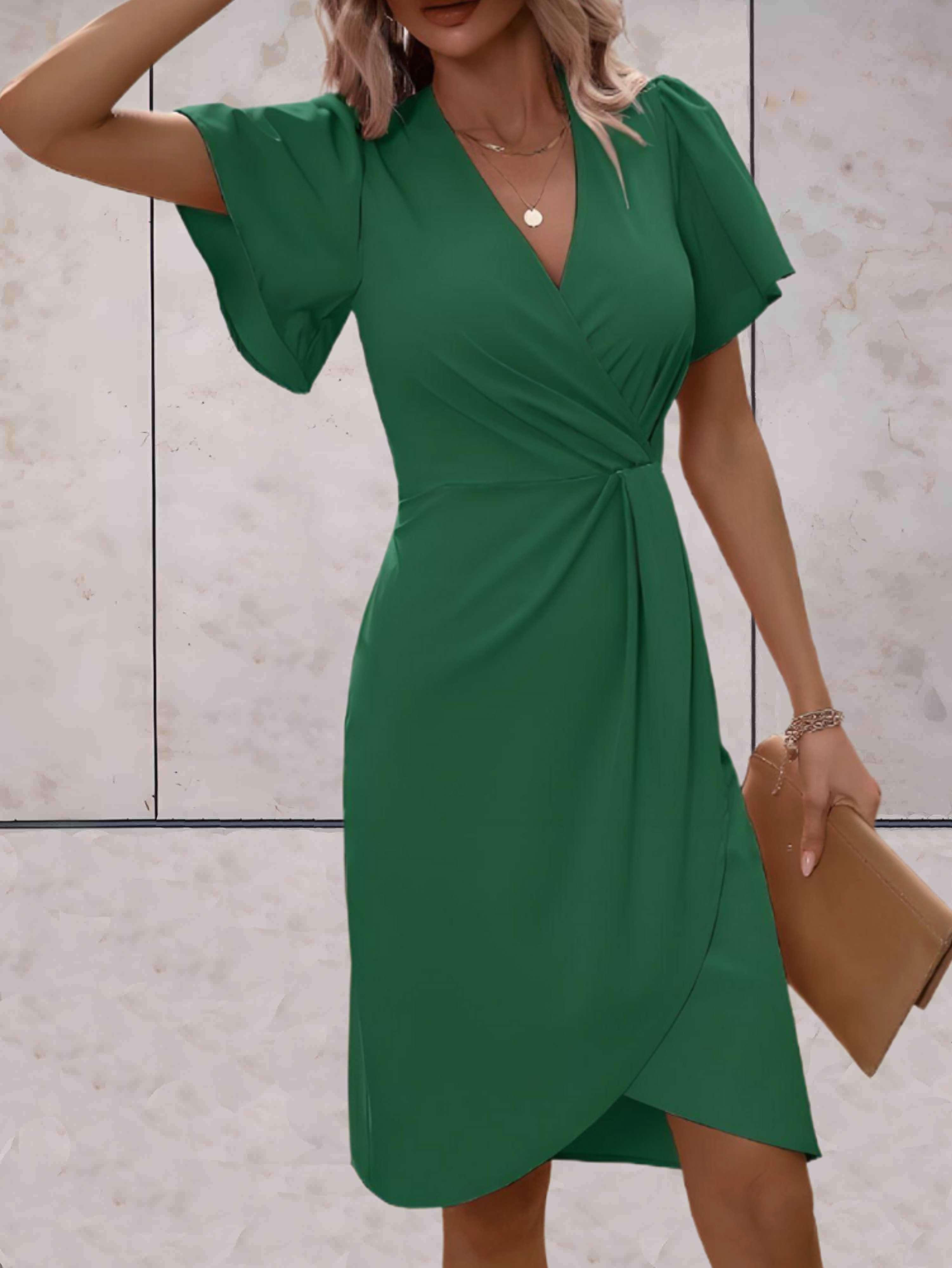 Brynlee Vestito Donna Incrociato – Scollatura a V Elegante & Stile Versatile