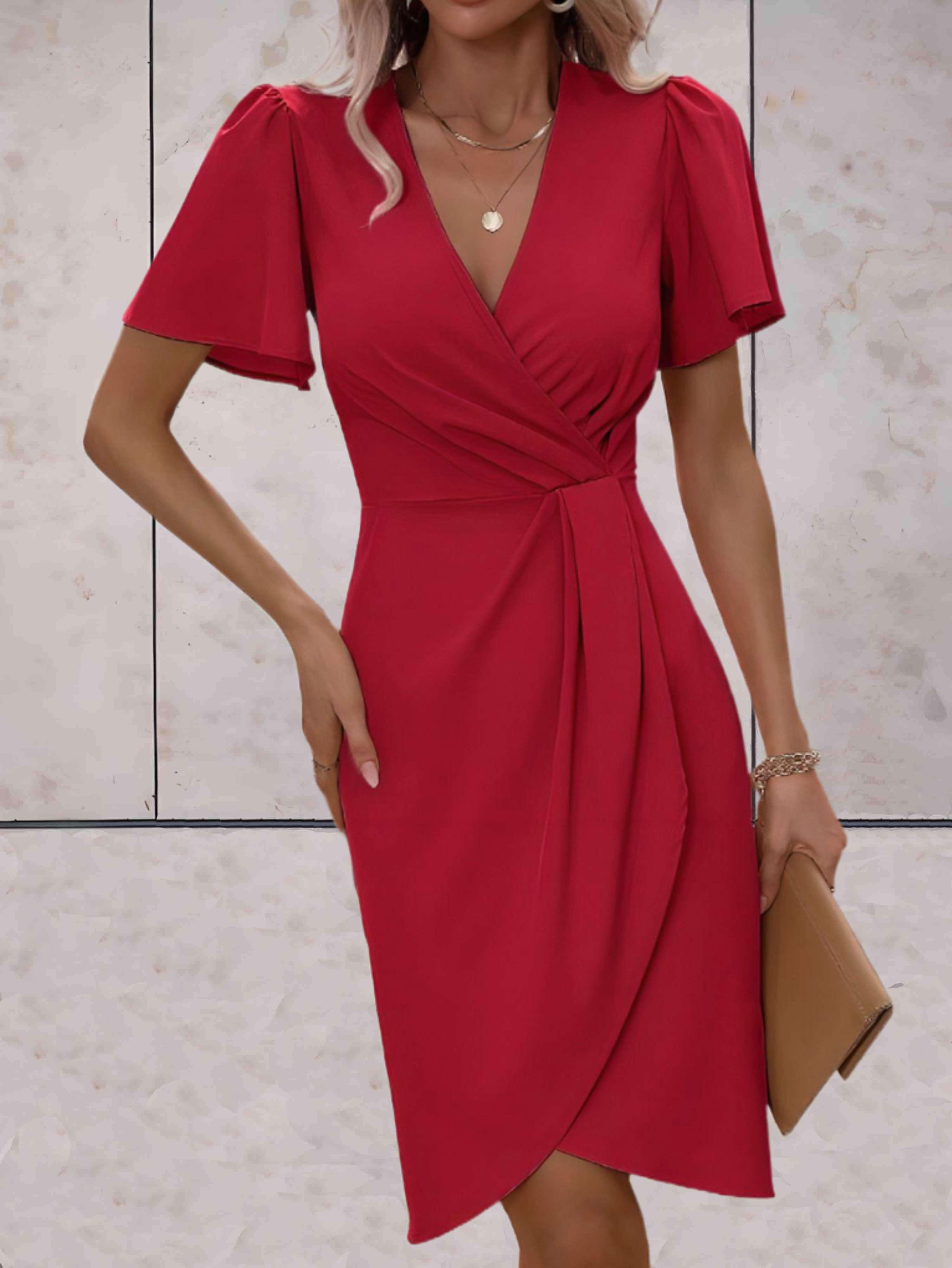 Brynlee Vestito Donna Incrociato – Scollatura a V Elegante & Stile Versatile