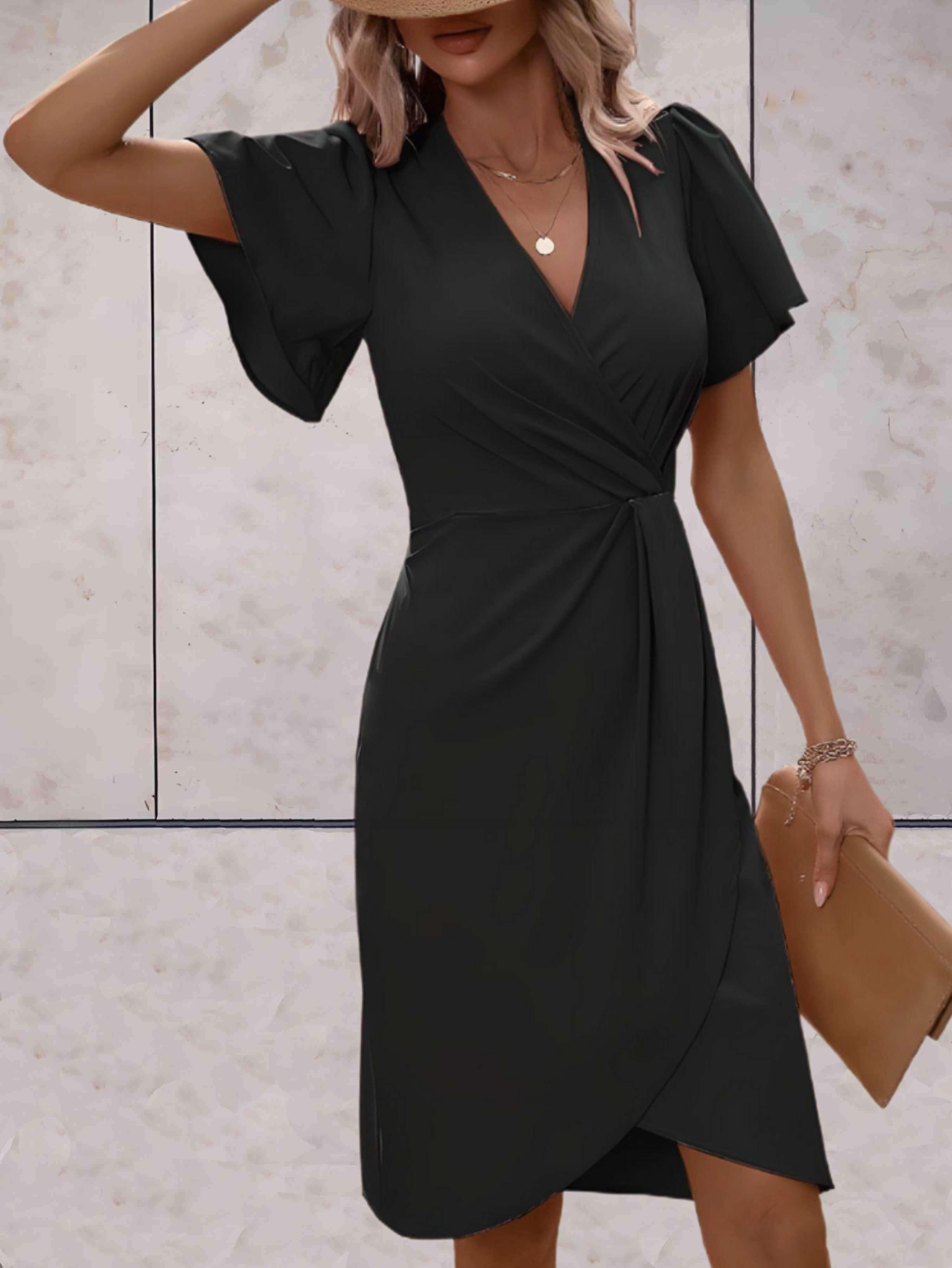 Brynlee Vestito Donna Incrociato – Scollatura a V Elegante & Stile Versatile