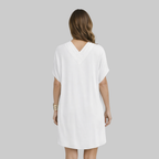 Bianca Abito Donna Estivo Elegante – Vestito con Scollo a V e Maniche Split Fluido