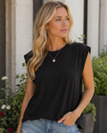 Grace T-shirt til kvinder – bomuldsbluse med rund hals, flagermusærmer og løs pasform