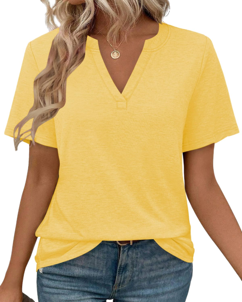 Γυναικείο T-Shirt Vanessa – Τοπ με V λαιμόκοψη, κοντά μανίκια και άνετη εφαρμογή