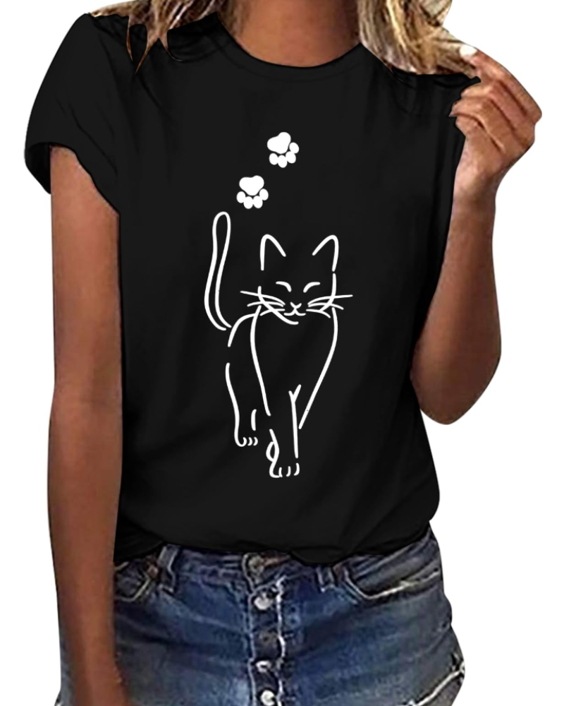 Γυναικείο T-Shirt Daisy – Τοπ από Βαμβάκι με Στρογγυλή Λαιμόκοψη, Κοντά Μανίκια και Casual Εκτύπωση