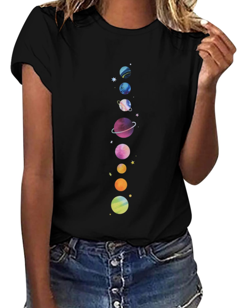 Γυναικείο T-Shirt Daisy – Τοπ από Βαμβάκι με Στρογγυλή Λαιμόκοψη, Κοντά Μανίκια και Casual Εκτύπωση