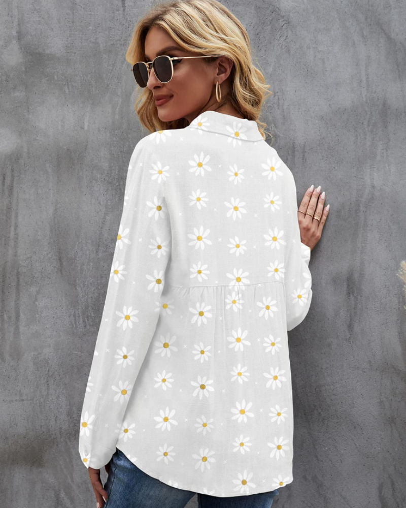 Sienna Blusa Donna – Camicia Tunica in Lino e Rayon con Scollo a V & Maniche Arrotolabili
