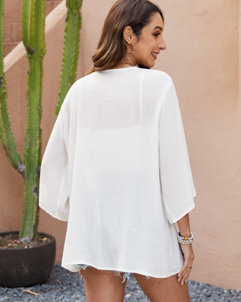 Olivia Kimono Donna – Coprispalle in Chiffon Trasparente con Apertura Frontale & Vestibilità Leggera