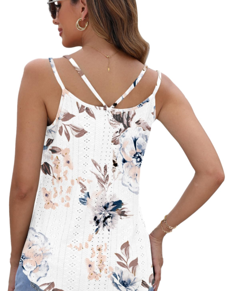 Talia Tank Top Donna – Dámská tílko bez rukávů s vyšívanou krajkou a kulatým výstřihem