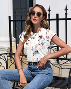 Amelia T-Shirt Donna – Top Estivo con Maniche ad Aletta, Pieghe & Fit Morbido