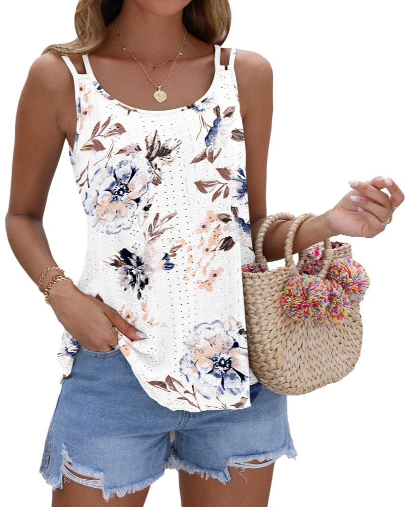 Talia Tank Top Donna – Dámská tílko bez rukávů s vyšívanou krajkou a kulatým výstřihem