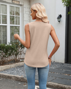 Camiseta sin mangas Sophie para mujer – Top sin mangas con escote en V y ajuste holgado