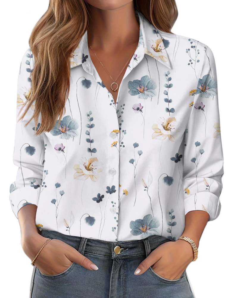 Margot Blusa Donna – Camicia Elegante con Colletto, Bottoni & Maniche Lunghe