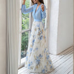 Elen Robe Femme Maxi Florale – Robe Longue Élégante, Fluide, Été Décontracté Chic