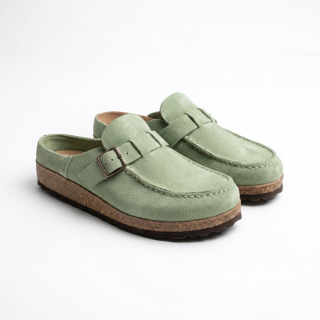 Marta Zoccoli Donna Vintage – Mule con Fibbia, Suola Antiscivolo Casual Chic