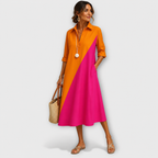 Ciara Robe Femme Midi Élégante – Robe Fluide Raffinée, Style Polyvalent Jour Soir
