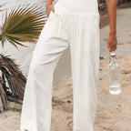 Elena Pantaloni Donna Palazzo – Vita Elastico, Gamba Larga, Eleganti Casual Chic