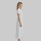 Clara Robe Femme Chemise Maxi à Rayures – Robe Élégante avec Boutons et Col