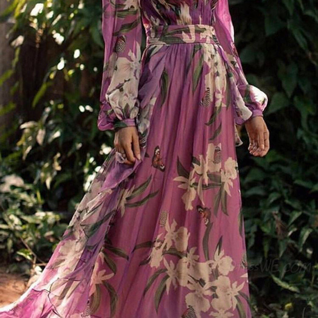 Natalia Vestido Maxi Mujer – Floral Elegante, Tejido Ligero y Estilo Refinado de Verano
