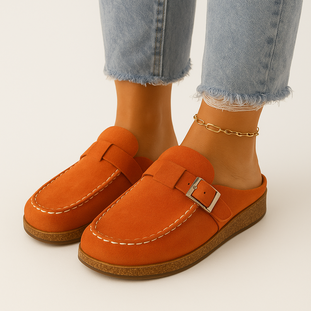 Noelle Mules Donna Scamosciate – Slip-On con Fibbia Regolabile, Suola Sughero
