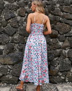 Ivy Abito Donna – Vestito Estivo Floreale con Scollo a V, Spalline Sottili & Vita Alta