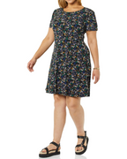 Robe Femme Clara Ligne A – Jersey Extensible, Manches Courtes & Col Rond