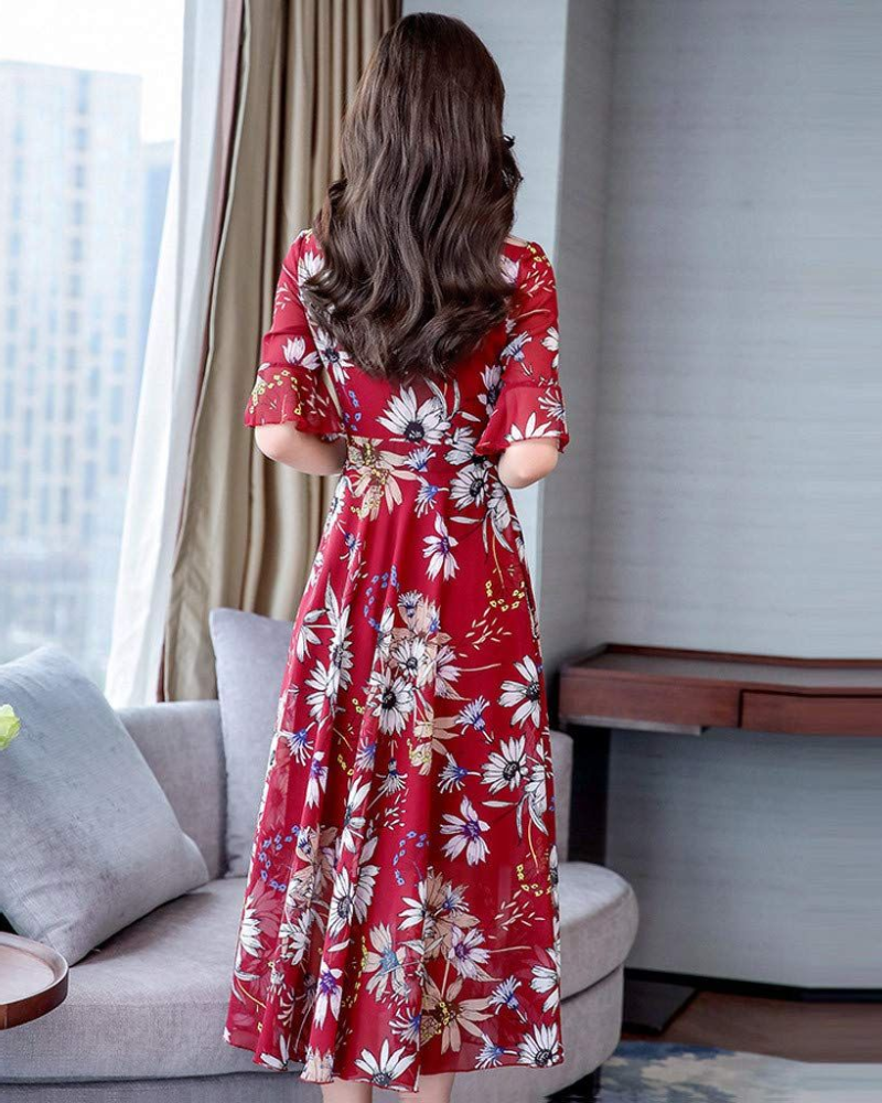 Robe longue pour femme Elena – Tissu stretch, coupe décontractée et style élégant casual