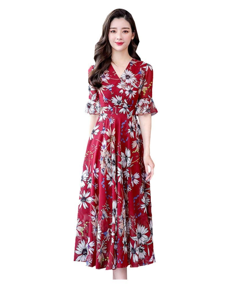 Robe longue pour femme Elena – Tissu stretch, coupe décontractée et style élégant casual
