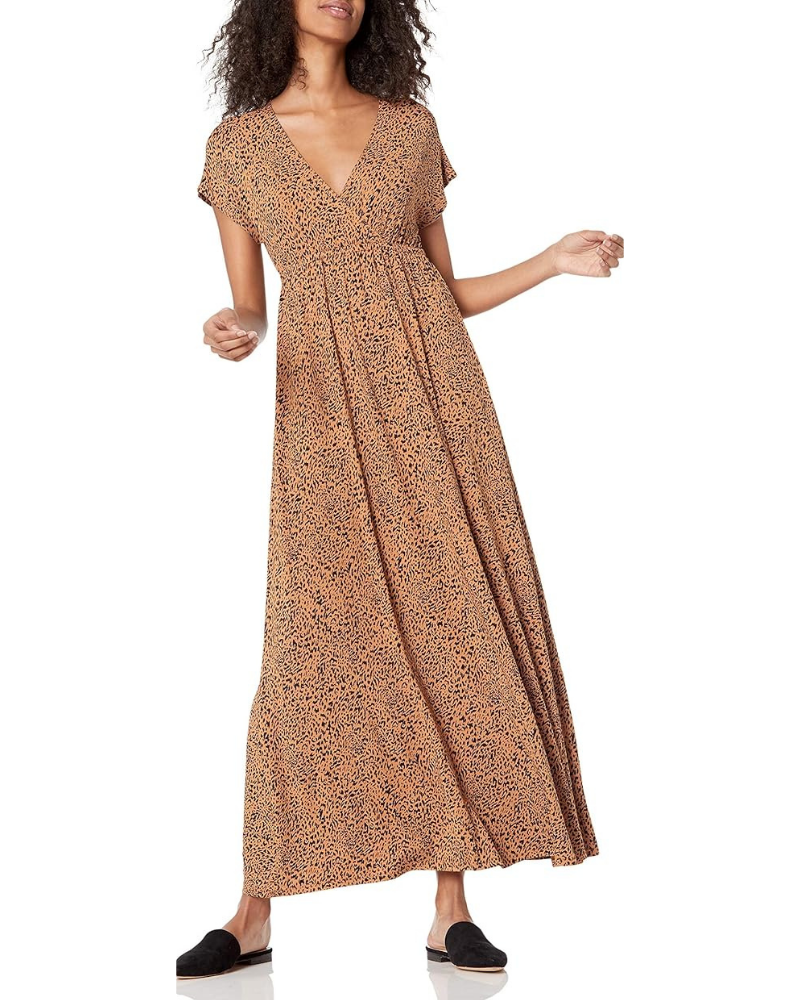 Nora Women's Maxi Dress – V-Neck, Empire Waist & Dolman Sleeves