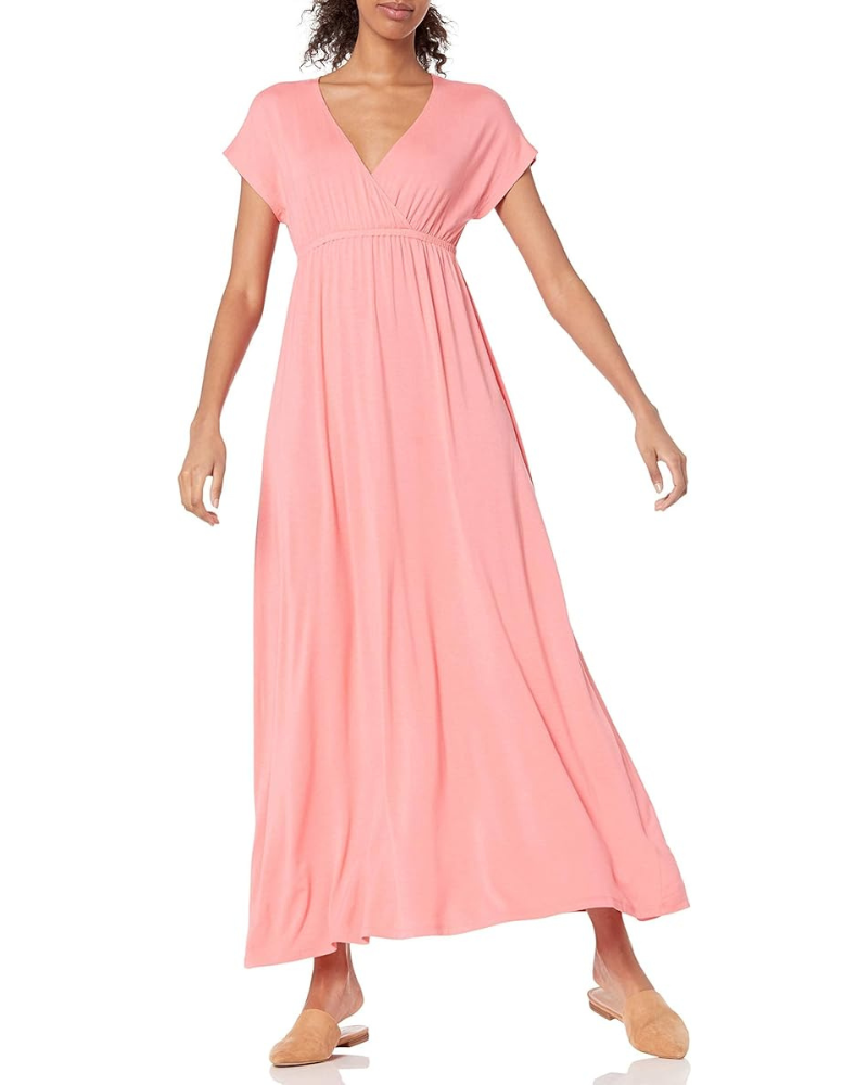 Nora Women's Maxi Dress – V-Neck, Empire Waist & Dolman Sleeves
