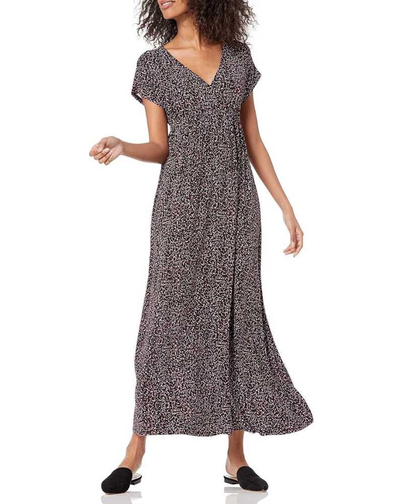 Nora Women's Maxi Dress – V-Neck, Empire Waist & Dolman Sleeves