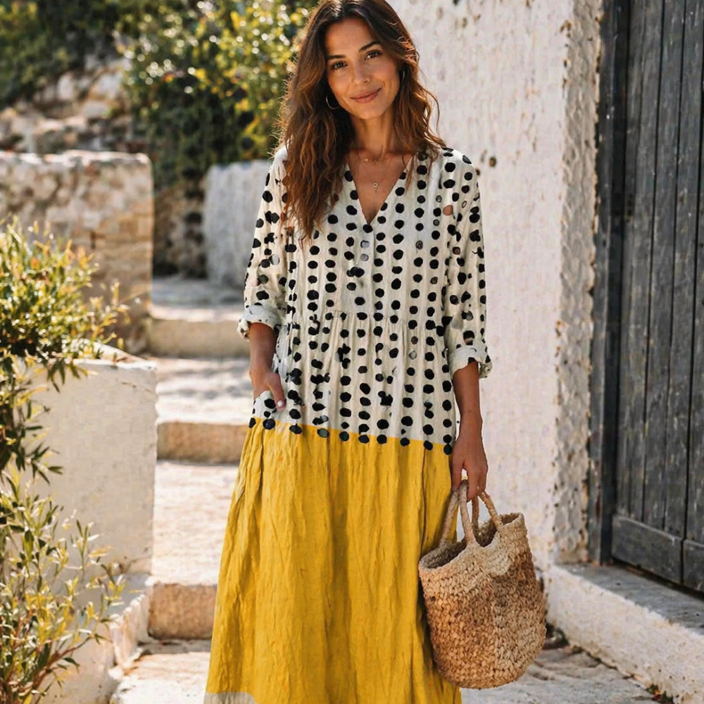Neva Robe Femme en Coton – Robe d’Été Légère, Longueur Genou, Décontractée Élégante