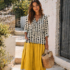 Neva Robe Femme en Coton – Robe d’Été Légère, Longueur Genou, Décontractée Élégante